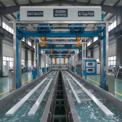 Goede prijs 500T/maand Horizontale Ox-Elec Lijn. 6500mm Profiel. 812μm verstelbare film. online