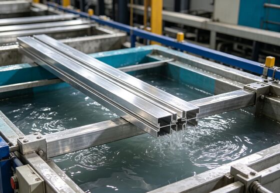 Goede prijs Automatische horizontale anodiseringslijn voor aluminiumprofielen met 750 T/maand Output 6500 mm Maximale profiellengte en 8-12 μm filmdikte online