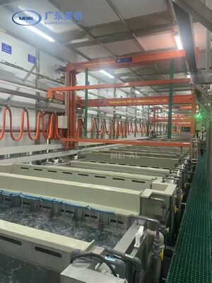 Goede prijs Volledig geautomatiseerde aluminium-anodiseringsapparatuur met een hoge capaciteit van 500 ton per maand met een maximale profiellengte van 6500 mm online
